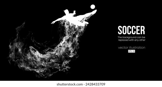 Abstract football soccer player man in action isolated black background. Vector illustration