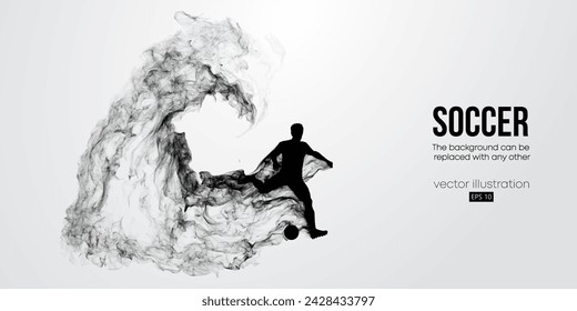 Abstract football soccer player man in action isolated white background. Vector illustration