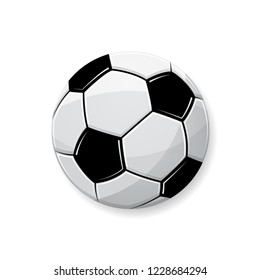 Abstract football symbol with shadow isolated on white background