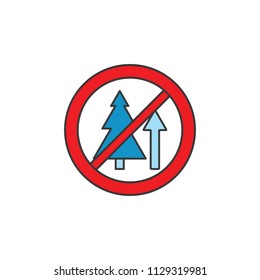 Abstract it is forbidden to climb a tree tree made of green triangles. Christmas tree greeting card background Filled outline