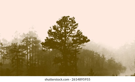 abstract forest halftone vector background