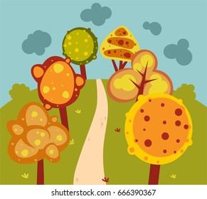 Abstract forest landscape