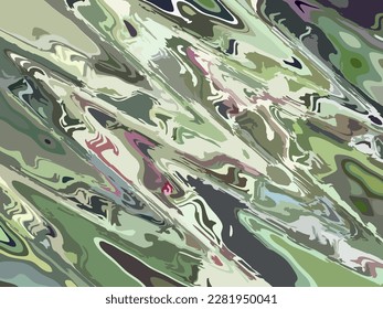 Abstract forest landscape in green tones for backgrounds or textures. Diagonal bursts for interiors, covers, camouflage, fashion, business concepts, scrapbooking, prints, fabrics, textiles, etc. 