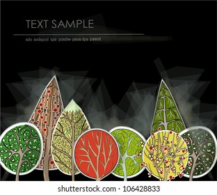 abstract forest made of stickers