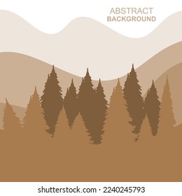 Abstract Forest Mountains Vector Illustration Background Design
