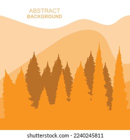 Abstract Forest Mountains Vector Illustration Background Design