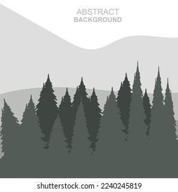 Abstract Forest Mountains Vector Illustration Background Design