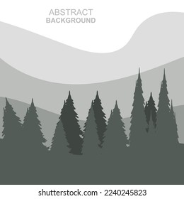 Abstract Forest Mountains Vector Illustration Background Design