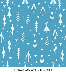 Abstract forest seamless pattern background. Childish simple hand drawn cover for design card, wallpaper, album, scrapbook, holiday wrapping paper, textile fabric, bag print, t shirt etc.