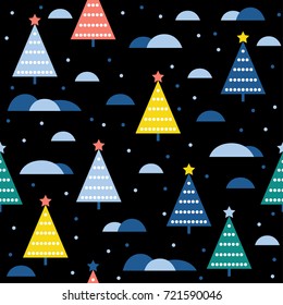 Abstract forest seamless pattern background. Childish simple hand drawn cover for design card, wallpaper, album, scrapbook, holiday wrapping paper, textile fabric, bag print, t shirt etc.