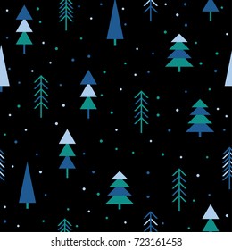 Abstract forest seamless pattern background. Childish simple hand drawn cover for design card, wallpaper, album, scrapbook, holiday wrapping paper, textile fabric, bag print, t shirt etc.