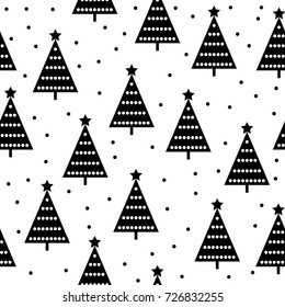 Abstract forest seamless pattern background. Childish simple hand drawn cover for design christmas card, new year wallpaper, holiday wrapping paper, textile, bag print, nappy, diaper, t shirt etc.