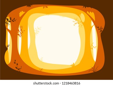 Abstract forest silhouette vector nature landscape illustration