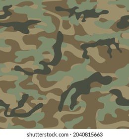Abstract forest texture camo, army uniform, stylish print. EPS