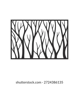 Ramas de árboles forestales Abstractas Pantalla de panel cortado por láser para divisor de habitación o valla decorativa