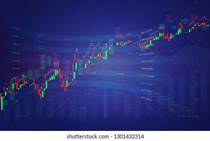 Abstract of forex graph with trending. Stock market data display concept. Stock Market Prices. Candle stick stock market tracking graph. Economical stock market graph.