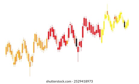 Abstract Forex market,rendering candle stick bar chart on white background.