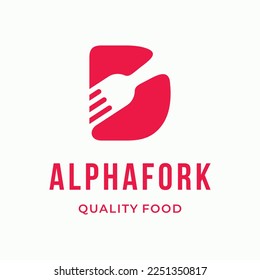 Abstract Fork culinary initial letter D custom logo design typography restaurant logo vector illustration