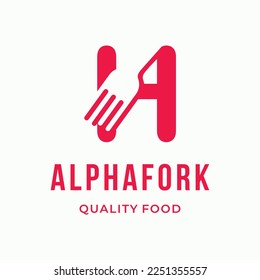 Abstract Fork culinary initial letter H custom logo typography design restaurant vector illustration