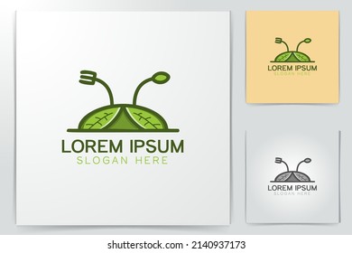 abstract fork and spoon logo Designs Inspiration Isolated on White Background