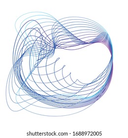 Abstrakte Form. Kreise vieler Linien. Die Illusion der Welle.
