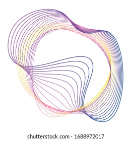 Abstract form. Circles of many lines. The illusion of the wave.