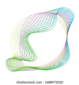 Abstract form. Circles of many lines. The illusion of the wave.