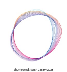 Abstract form. Circles of many lines. The illusion of the wave.