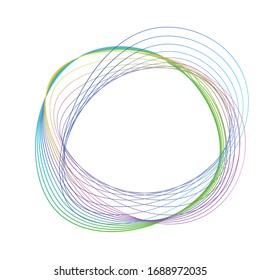 Abstract Form. Circles Of Many Lines. The Illusion Of The Wave.