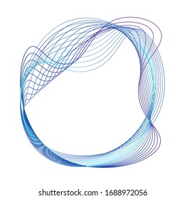 Abstract form. Circles of many lines. The illusion of the wave.