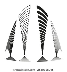 Abstract form collection. Geometric shape Vector. Dynamic line pattern. Modern art element.