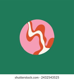 Abstract form. Colorful element for cards, posters, stationery. Round figure, flowing shape.