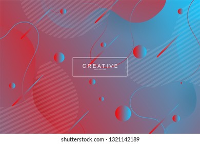 Abstract form composition background trend. Circle, wavy, dynamic background, gradient color, flowing shapes,. Usable for landing page. Trendy and modern background color.