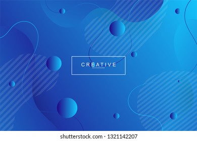 Abstract form composition background trend. Circle, wavy, dynamic background, gradient color, flowing shapes,. Usable for landing page. Trendy and modern background color.