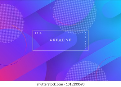 Abstract form composition cool background. Curve, circle, wavy, dynamic background, gradient color, flowing shapes. Blur banner design,. Usable for landing page. Trendy and modern background color.