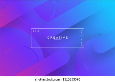 Abstract form composition cool background. Curve, circle, wavy, dynamic background, gradient color, flowing shapes. Blur banner design,. Usable for landing page. Trendy and modern background color.