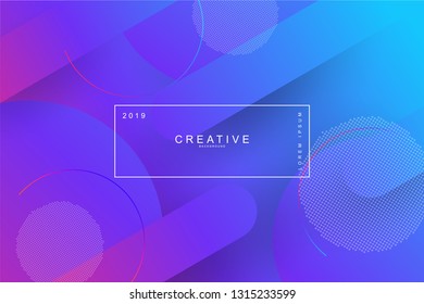 Abstract form composition cool background. Curve, circle, wavy, dynamic background, gradient color, flowing shapes. Blur banner design,. Usable for landing page. Trendy and modern background color.