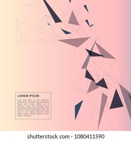 Abstract form with connected lines and dots Network mesh polygonal background