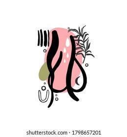 Abstract form drawing style.Decoration element isolated in white background.Vector illustration.