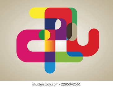Abstract form figure vector illustration style