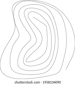 an Abstract form of finger print continuous one line drawing