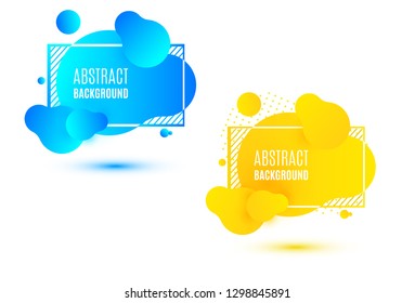 Abstract form of fluid. Liquid design. Isolated gradient waves with geometric lines, dots and lines. Vector illustration on white background.
