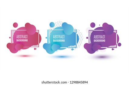 Abstract form of fluid. Liquid design. Isolated gradient waves with geometric lines, dots and lines. Vector illustration on white background.