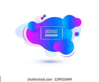 Abstract form of fluid. Liquid design. Isolated gradient waves with geometric lines, dots and lines. Vector illustration on white background.