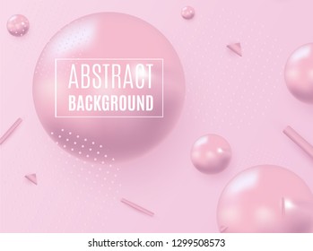 Abstract form of fluid. Liquid design. Isolated gradient waves with geometric lines, dots and lines. Vector illustration on pink background. For brochures and posters advertising.