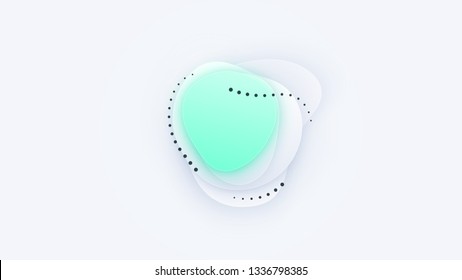 Abstract form of fluid. Liquid design. Isolated gradient waves with geometric lines, dots. Vector illustration. Unusual shape