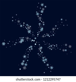 Abstract form of flying snowflakes Falling snowflakes, snow flakes Bright design of packaging, wallpapers, tiles, textiles, covers