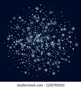 Abstract form of flying snowflakes Falling snowflakes, snow flakes. Festive design of packaging, wallpapers, tiles, textiles, covers.