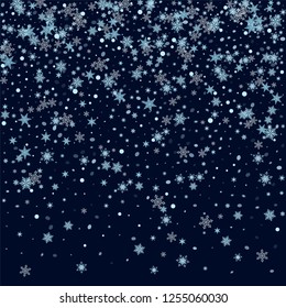 Abstract form of flying snowflakes Falling snowflakes, snow flakes. Bright design of packaging, wallpapers, tiles, textiles, covers.