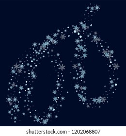 Abstract form of flying snowflakes Randomly floating snowflakes, snow flakes Creative design of packaging, wallpapers, tiles, textiles, covers